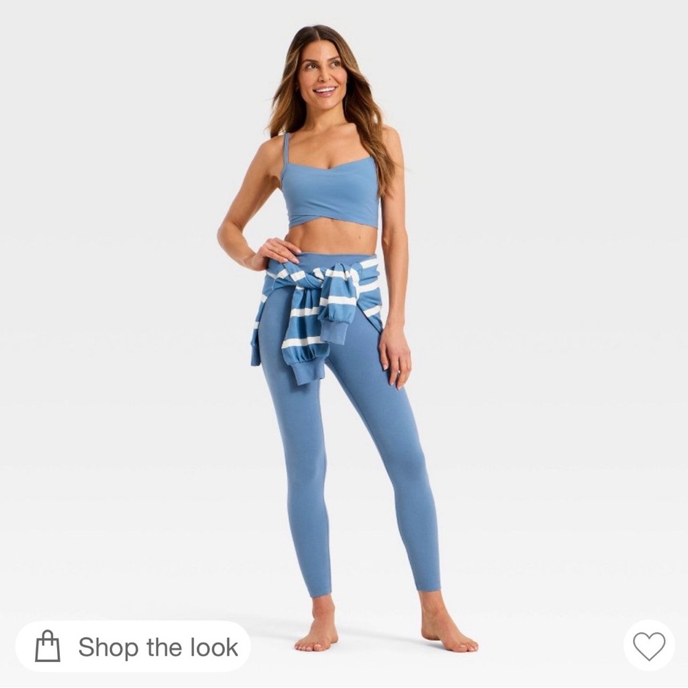 all in motion Blue Seamless High-Rise Leggings & Sports Bra Set
